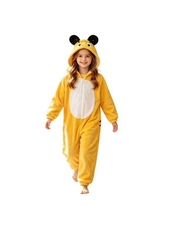Toddler Girl's Onesie Sleepwear Bee Animal One Piece Snug Fit Halloween Dress Up Jumpsuit Homewear
