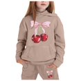 thumbnail image 1 of Byoo Toddler Girl's Outfits Cherry Print Long Sleeve Hoodie Sweatpants Kids Sweatsuit, 1 of 4