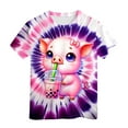 thumbnail image 1 of Byoo Toddler Girl's Pig Tie Dye Graphic Tshirt Cute Pig Crewneck Short Sleeve Summer T Shirt Breathable Comfy Tee Shirts, 1 of 5