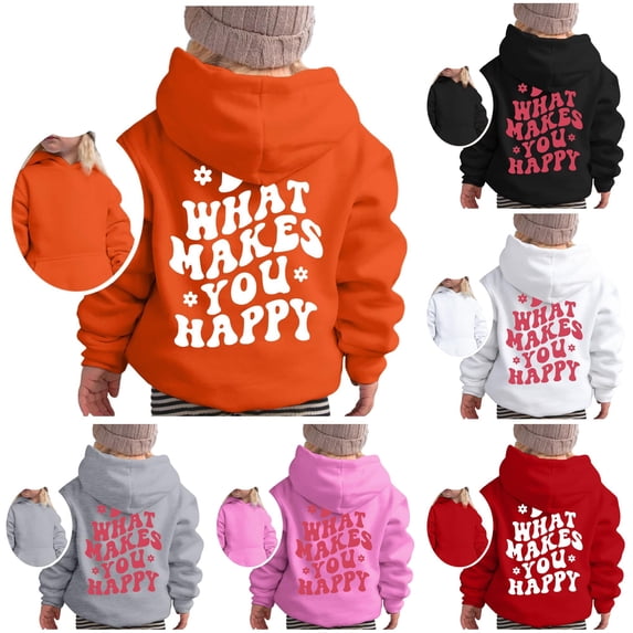 Byoo Toddler Girl's Positive Quote Hoodie Letter Print Sweatshirts Casual Daily Hooded Sweatshirt,Orange