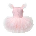 thumbnail image 1 of Byoo Toddler Girl's Sequin Ballet Tutu Dresses Flutter Sleeve Sleeveless Sparkle Dance Dress Holiday Dresses,Light Pink, 1 of 4
