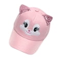 thumbnail image 1 of Byoo Toddler Girl's Sequin Baseball Cap Cartoon Kitten Embroidery Casual Daily Cute Caps, 1 of 4