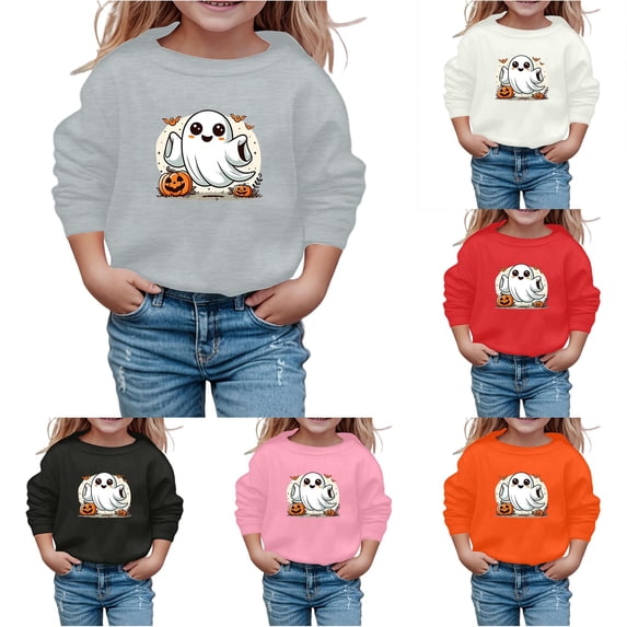 Byoo Toddler Girl's Simple Fall Printed Sweatshirt Long Sleeve Graphic Sweatshirts Play Casual Pullover,Grey