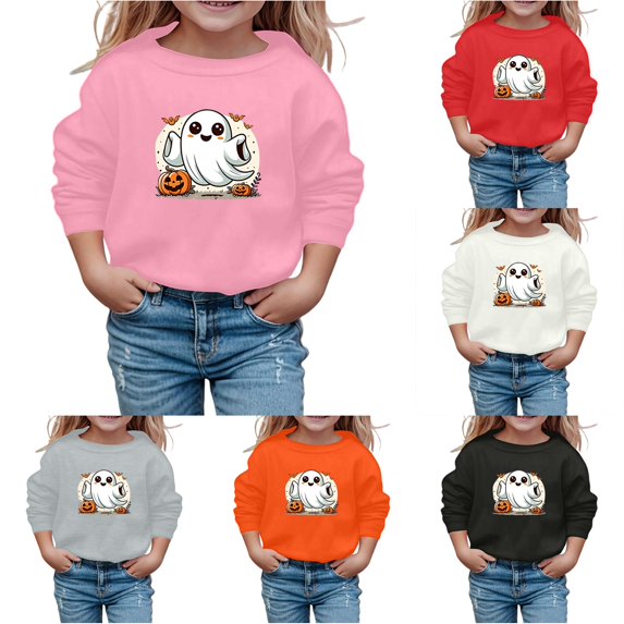 Byoo Toddler Girl's Simple Fall Printed Sweatshirt Long Sleeve Graphic Sweatshirts Play Casual Pullover,Pink