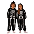 thumbnail image 1 of Byoo Toddler Girl's Zip Up Hooded Jumpsuit Printed Skeleton Halloween Onesie, Black, 1 of 5