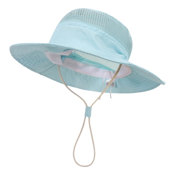 Byoo Toddler Girls Breathable Mesh Bucket Hat Adjustable Solid Color Outdoor Fishing Hats