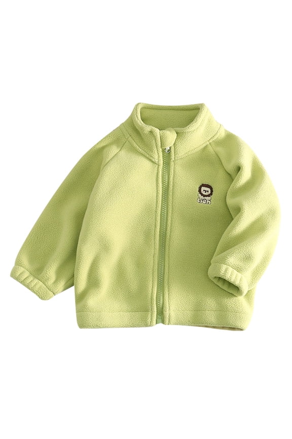 Toddler Girls Coat Solid Color Zipper Stand Collar Jackets with Kangaroo Pocket Children Spring Fall Top for Baby