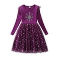 thumbnail image 1 of Byoo Toddler Girls Dress Valentine Snowflake Printed Long-Sleeve Party Tulle Sparkly Princess Dress for Children Soft Holiday Dress, 1 of 8