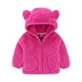 thumbnail image 1 of Byoo Toddler Girls Flannel Jacket Solid Soft Zip Up Hoodie Coat with Pocket Outerwear Cozy Warm Sport Coat, 1 of 3