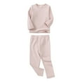 thumbnail image 1 of Byoo Toddler Girls Flannel Loungewear Set Graphic Long Sleeve Crew Neck Tops Pants Clothes Set 2PCS Comfy Warm Outfits, 1 of 4