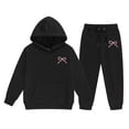 thumbnail image 1 of Byoo Toddler Girls Outfits Kangaroo Pocket Hoodie Sweatshirt Joggers Tracksuit Set Casual 2pc Sweatsuit Sets, 1 of 4