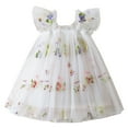 thumbnail image 1 of Byoo Toddler Girls' Floral Embroidery Tulle Dress Ruffle Strap A Line Soft Princess Party Sundress, 1 of 3