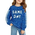 thumbnail image 1 of Byoo Toddler Girls Football Glitter Print Sweatshirt Sports Casual Crewneck Pullover Top, 1 of 4