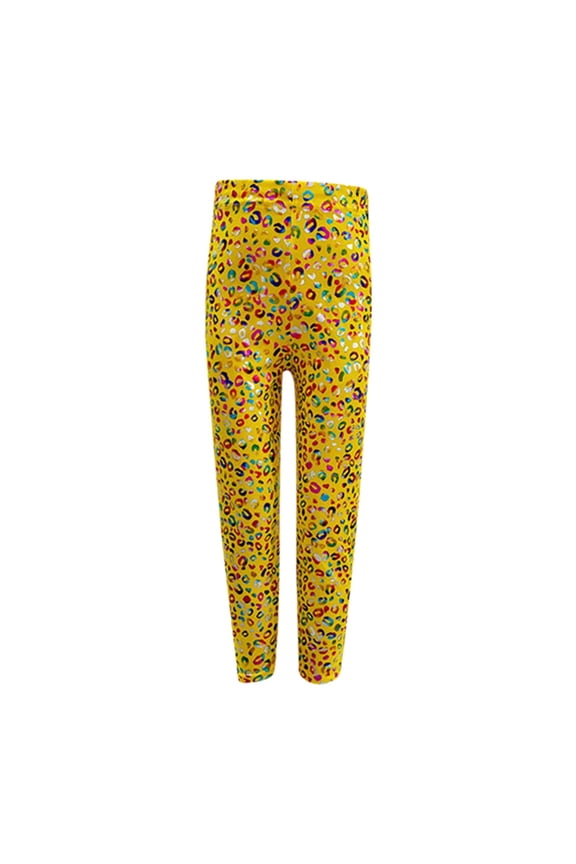 Toddler Girls Glitter Leopard Print Leggings Straight Leg Tights Child Slim Fit Capris
