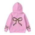 thumbnail image 1 of Byoo Toddler Girls Graphic Hoodie Sweatshirt Leopard Bow Printed Long Sleeve Pullover Top Kids Active Basic Hooded Sweatshirts，Pink, 1 of 4