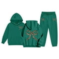thumbnail image 1 of Byoo Toddler Girls Hoodie Leopard Bow Print Fleece Hoody Full Sleeve Pullover Shirt Sweatpants Tracksuit Set Casual Cozy Kids Outfit, 1 of 7