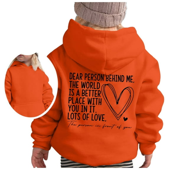 Byoo Toddler Girls Hoodie Letter Print Long Sleeve Hooded Sweatshirt Soft Pullover Top