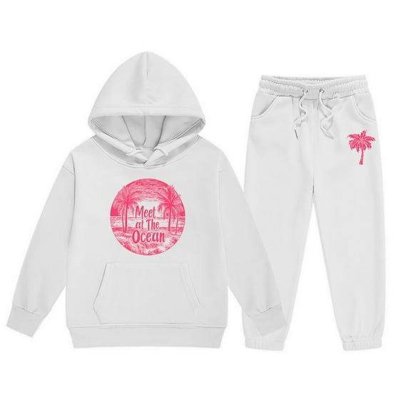 Byoo Toddler Girls Hoodie Set Graphic Hooded Sweatshirt Sweatpants Kids Sports Outfits