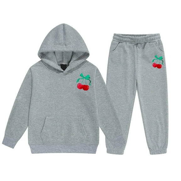 Byoo Toddler Girls Hoodie Sweatsuit Sets Solid Lined Hoody Sweatshirt with Pocket Jogger Tracksuit Sets Casual Cloth Set