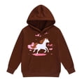 thumbnail image 1 of Byoo Toddler Girls Horse Print Hoodie Cute Cartoon Casual Hooded Sweatshirt Pullover Top, 1 of 4