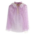 thumbnail image 1 of Byoo Toddler Girls Lace Up Cape Party Robe Long Sleeve Ruffle Neck Party Holiday Tulle Princess Cloak, 1 of 5