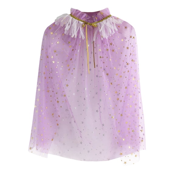 Byoo Toddler Girls Lace Up Cape Party Robe Long Sleeve Ruffle Neck Party Holiday Tulle Princess Cloak