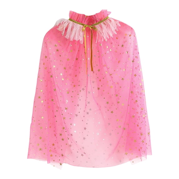 Byoo Toddler Girls Lace Up Cape Party Robe Long Sleeve Ruffle Neck Party Holiday Tulle Princess Cloak