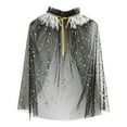 thumbnail image 1 of Byoo Toddler Girls Lace Up Cape Party Robe Long Sleeve Ruffle Neck Party Holiday Tulle Princess Cloak, 1 of 5