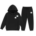 thumbnail image 1 of Byoo Toddler Girls Outfits Set Solid Color Hoodie Sweatshirt Joggers Comfy Sweatsuit Sets Winter Tracksuit Sets, 1 of 4