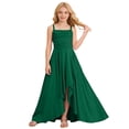 thumbnail image 1 of Byoo Toddler Girls Party Dress Solid Color Ruffled Tiered Spaghetti Strap Gown Formal Weeding DressesGreen, 1 of 7