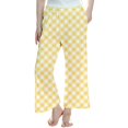 thumbnail image 1 of Byoo Toddler Girls Plaid Print Sleepwear Trousers Elastic Waist High Rise Pants Comfortable Soft Loungewear,Light Yellow, 1 of 4