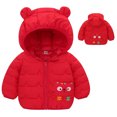 thumbnail image 1 of Byoo Toddler Girls Puffer Jacket Cartoon Down Padded Hooded Zip Up Jacket Fall Winter Children Comfortable Loose Top, 1 of 9