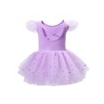 thumbnail image 1 of Byoo Toddler Girls' Sequin Tutu Dress Flutter Sleeve A-Line Puff Tulle Ballet Dress Princess Dress for Birthday,Purple, 1 of 4