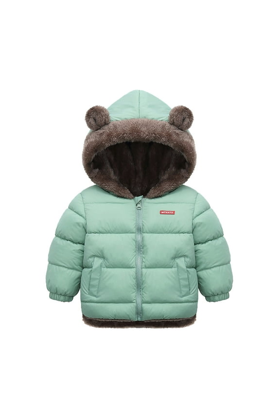 Toddler Boys Down Jacket Solid Color Lined Hooded with Pocket Zipper Coat Two Sided Wear Windbreakers Puffer Cloth