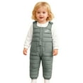 thumbnail image 1 of Byoo Toddler Girls Solid Color Padded Puffer Overalls Soft Daily Straight Fit Adjustable Straps Jumpsuit Baby Warm Pants Trousers, 1 of 5