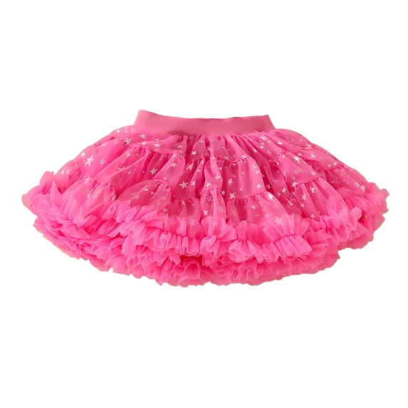 Byoo Toddler Girls' Star Print Tutu Dress Sleeveless Ruffled Tulle Graphic Party Dress Relaxed Fit Dressed for Kids