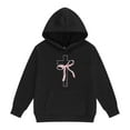 thumbnail image 1 of Byoo Toddler Girls Sweatshirt Bow Print Long Sleeve Hoody Pocket Sweatshirt Oversized Comfortable Aactive Shirt Clothes, 1 of 4