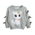 thumbnail image 1 of Byoo Toddler Girls Sweatshirt Cute Cartoon Cat Print Crew Neck Pullover Top Casual Sweater, 1 of 9