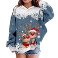 thumbnail image 1 of Byoo Toddler Girls Sweatshirts Cartoon Deer Graphic Crew Neck Long Sleeve Sweatshirt Girls Xmas Autumn Winter Holiday Hoody, 1 of 4
