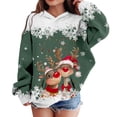 thumbnail image 1 of Byoo Toddler Girls Sweatshirts Cartoon Deer Graphic Crew Neck Long Sleeve Sweatshirt Girls Xmas Autumn Winter Holiday Hoody, 1 of 4
