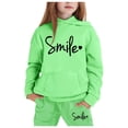 thumbnail image 1 of Byoo Toddler Girls Sweatsuit Letter Print Pullover Hoodie and Joggers Set Casual Outfits, 1 of 4