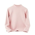 thumbnail image 1 of Byoo Toddler Girls T Shirt Solid High Collar Long Sleeve Soft Shirt for Kids Unisex Comfortable Pullover Tops, 1 of 3