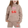 thumbnail image 1 of Byoo Toddler Girls Tracksuit Child Cherry Print Pullover Hoodie Sweatpants Sweatsuit Outfits, 1 of 4