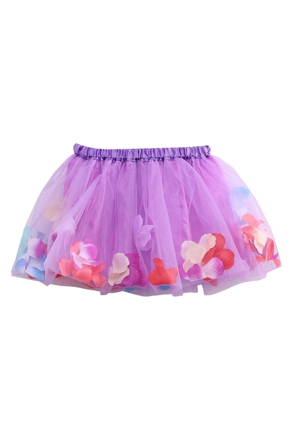 Toddler Girls Tulle Tutu Skirt Flowy Butterfly Decor Tulle Solid Cake Skirts for Kids Party Outdoor Daily Clothes for Kids