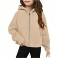 thumbnail image 1 of Byoo Toddler Girls Zip Up Hoodies Solid Color Pocket Sweatshirt Jacket Fall Outdoor Aactive Kids Jacket, 1 of 4