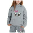 thumbnail image 1 of Byoo Tracksuit for Toddler Girls Cartoon Cat Printed Pullover Hoodie with Pocket Jogger Outfit Casual Sweatsuit Set, 1 of 4