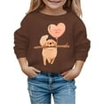 thumbnail image 1 of Byoo Valentine's Day Toddler Girls Sweatshirts Cute Puppy Print Crew Neck Long Sleeved Comfy Pullovers Top Outdoor Kids Cloth, 1 of 4