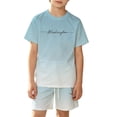Byoo Tween Boy Casual Outfit Set Loose Fit Gradient Crew Neck Tee Shirt ...