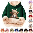 thumbnail image 1 of Byoo Tween Boy Lined Hooded Sweatshirt Classic Cute Cow Printing Full Sleeve Unisex Hoodie Kids Winter Pullover Top,GN1, 1 of 5