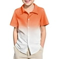 thumbnail image 1 of Byoo Tween Boy's Button Front Shirt Gradient Color Short Sleeve Collared Casual Tee Comfy School Pullover Top, 1 of 5